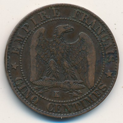 Франция, 5 сентим (1853–1857 г.)