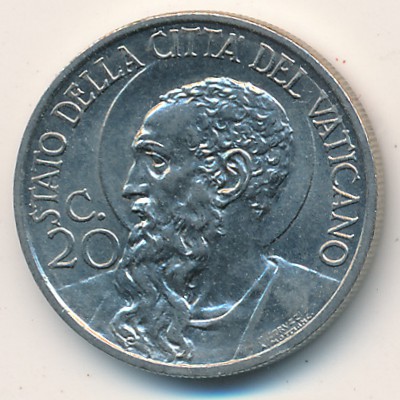 Vatican City, 20 centesimi, 1929–1937