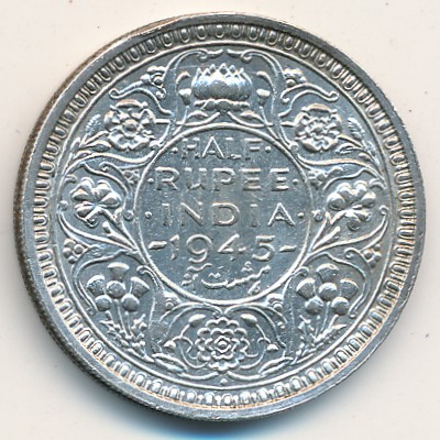 British West Indies, 1/2 rupee, 1942–1945