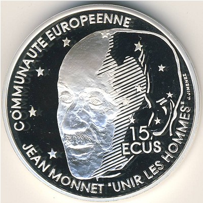 France, 100 francs - 15 ecus, 1992