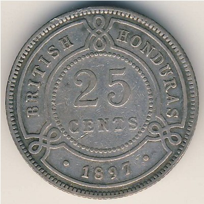 British Honduras, 25 cents, 1894–1901