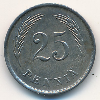 Finland, 25 pennia, 1943–1945