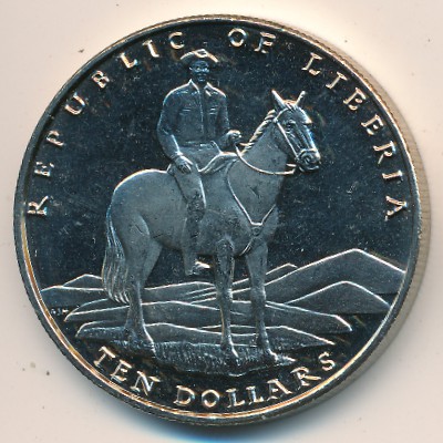 Liberia, 10 dollars, 2001