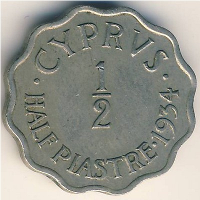 Cyprus, 1/2 piastre, 1934