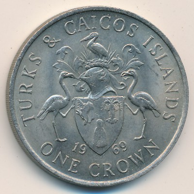 Turks and Caicos Islands, 1 crown, 1969