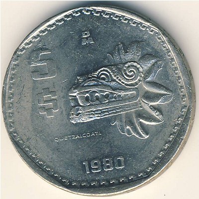 Mexico, 5 pesos, 1980–1985