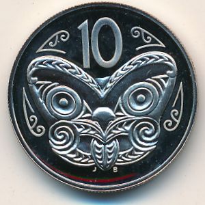 New Zealand, 10 cents, 1986–1998