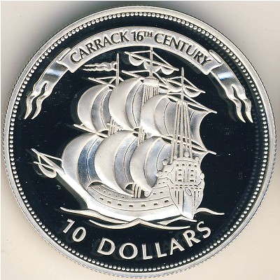 Belize, 10 dollars, 1995