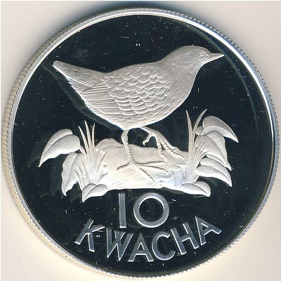 Zambia, 10 kwacha, 1986