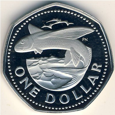 Barbados, 1 dollar, 1973–1986