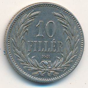 Hungary, 10 filler, 1892–1914