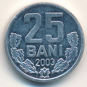 Moldova, 25 bani, 1993–2021