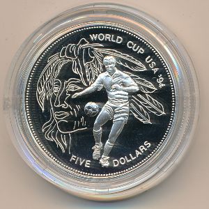 Barbados, 5 dollars, 1994