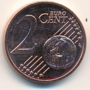 Латвия, 2 евроцента (2014 г.)
