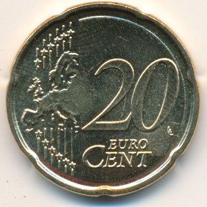 Латвия, 20 евроцентов (2014 г.)