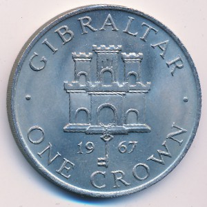Gibraltar, 1 crown, 1967–1970