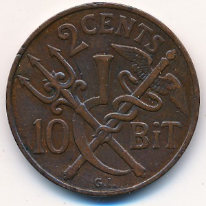 Датская Западная Индия, 2 цента (1905 г.)
