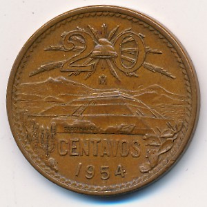 Мексика, 20 сентаво (1943–1955 г.)