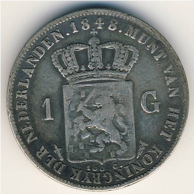 Нидерланды, 1 гульден (1840–1849 г.)