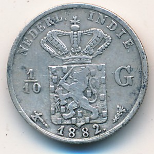 Netherlands East Indies, 1/10 gulden, 1854–1901