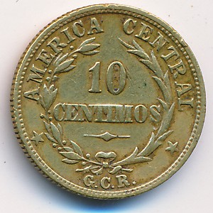 Costa Rica, 10 centimos, 1936–1941
