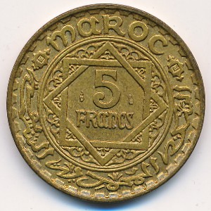 Morocco, 5 francs, 1946