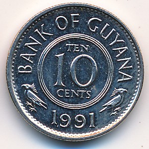 Гайана, 10 центов (1967–1992 г.)