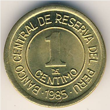 Peru, 1 centimo, 1985–1986