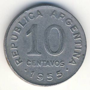 Аргентина, 10 сентаво (1954–1956 г.)