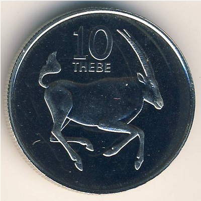 Botswana, 10 thebe, 1976–1989