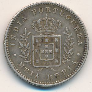 Гоа, 1/2 рупии (1881–1885 г.)