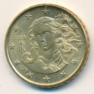 Италия, 10 евроцентов (2008–2018 г.)