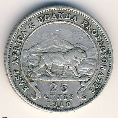 East Africa, 25 cents, 1906–1910