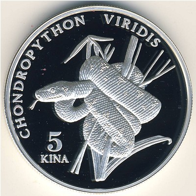 Papua New Guinea, 5 kina, 1997–1998