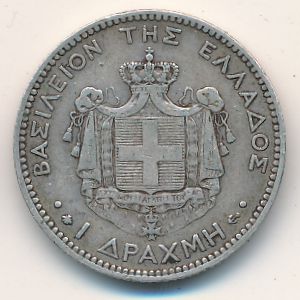 Greece, 1 drachma, 1868–1883