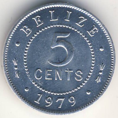 Belize, 5 cents, 1976–2018