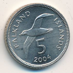 Falkland Islands, 5 pence, 2004–2011