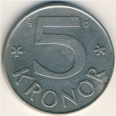 Швеция, 5 крон (1976–1992 г.)