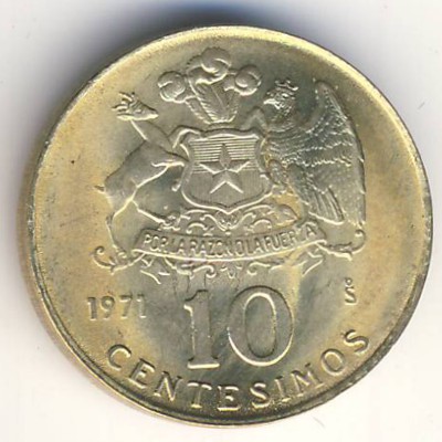 Chile, 10 centesimos, 1971