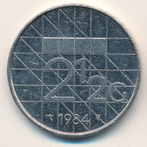Netherlands, 2 1/2 gulden, 1982–2001