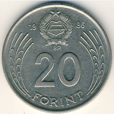 Hungary, 20 forint, 1982–1989