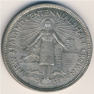 New Zealand, 1/2 crown, 1940