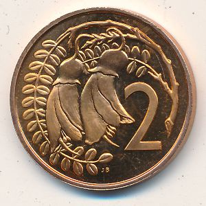 New Zealand, 2 cents, 1967–1985
