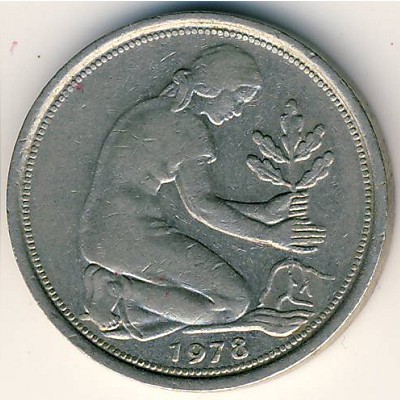 West Germany, 50 pfennig, 1972–2001