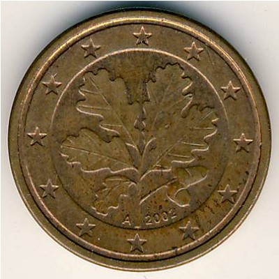 Germany, 1 euro cent, 2002–2020