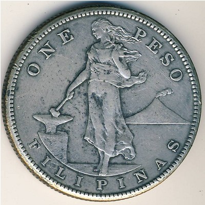 Philippines, 1 peso, 1907–1912