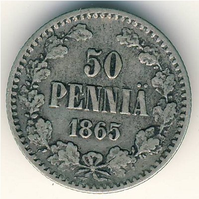 Finland, 50 pennia, 1864–1871