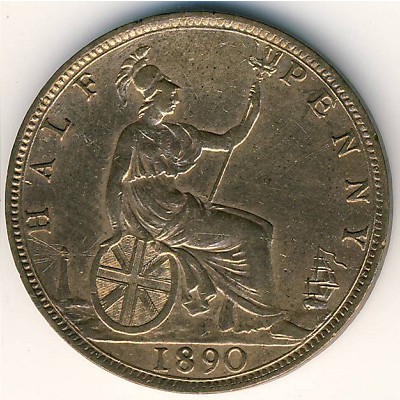 Great Britain, 1/2 penny, 1874–1894