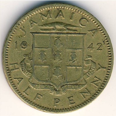 Ямайка, 1/2 пенни (1938–1947 г.)