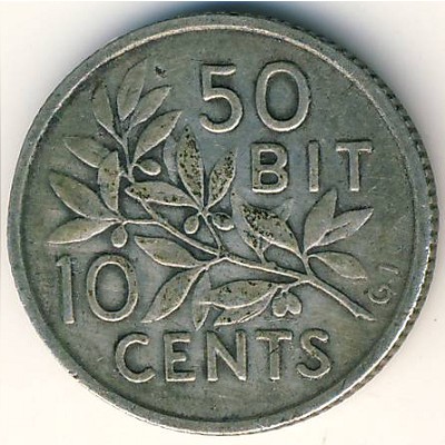 Danish West Indies, 10 cents, 1905
